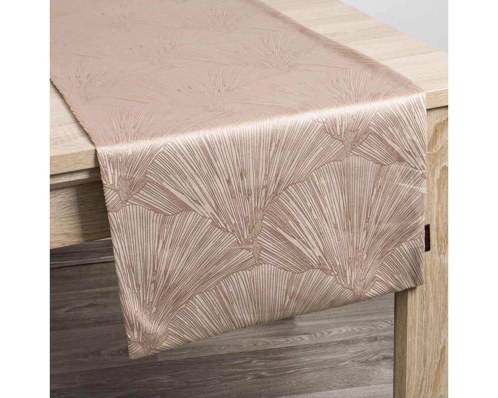 Behúň na stôl Goja, béžový s lesklým vzorom 40 x 140 cm